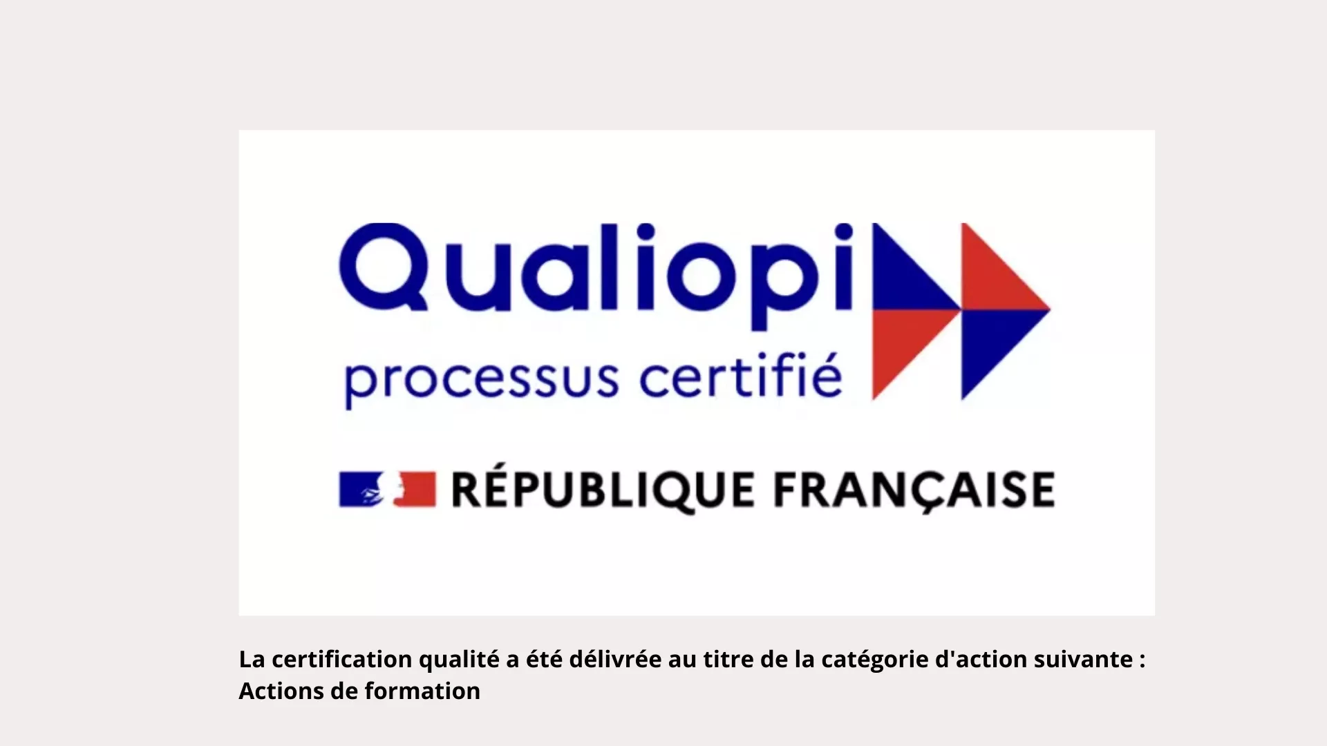 The logo of Qualiopi, the quality certification mark for training providers