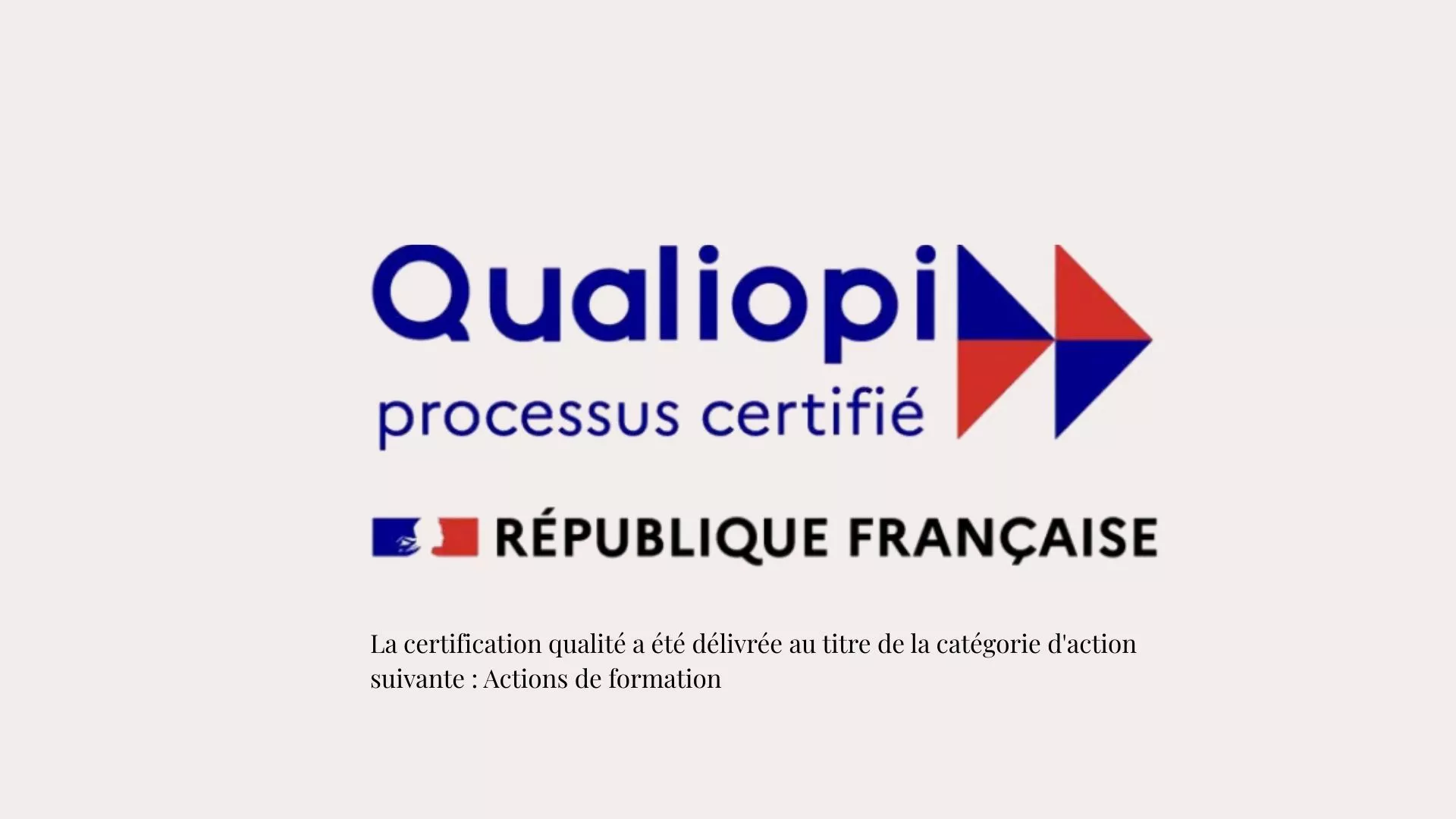 The logo of Qualiopi, the quality certification mark for training providers